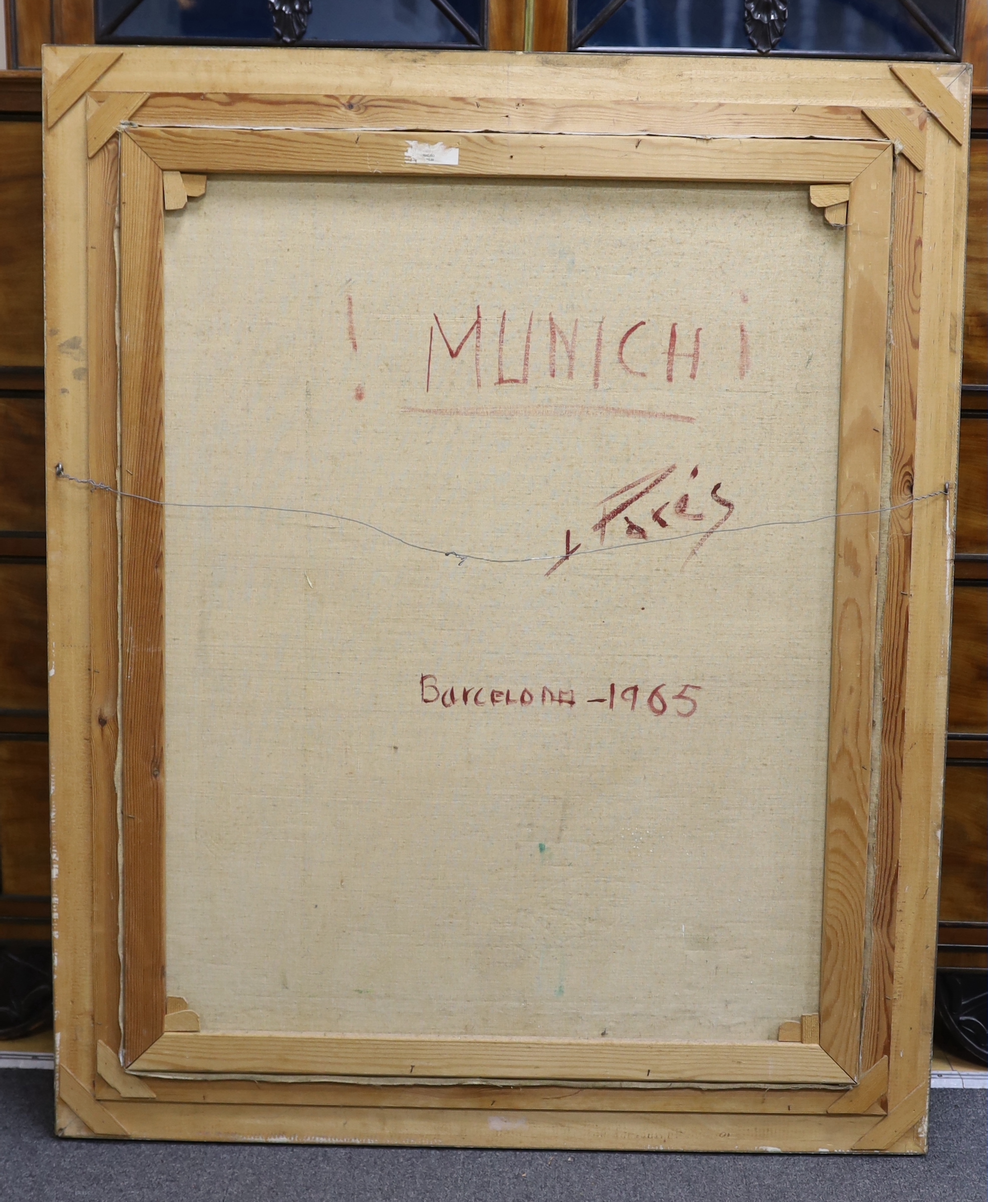 Porés, impressionist oil on canvas, Munich skyline, signed, inscribed verso, 88 x 71cm